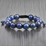 Turquoise Macrame Bead Adjustable Bracelet (Onyx)
