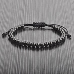 Polished Bead Adjustable Bracelet // Black