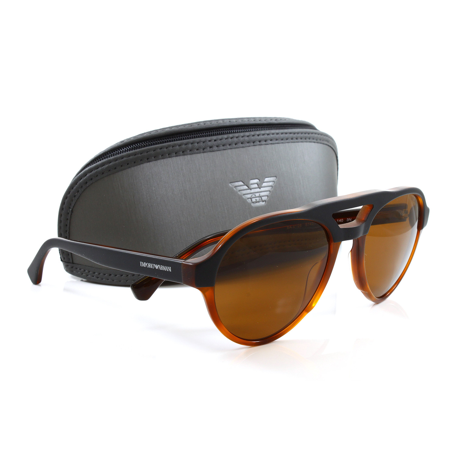 Emporio Armani // Men's EA4128 Sunglasses // Matte Black + Tortoise ...