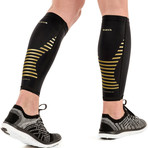 Compression Calf Sleeve // Pack of 2 // Black + Gold (Large)