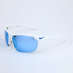 Kid's Trainer EV1064 Sunglasses // White + Gray + Light Blue Mirror