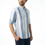 Auden Cavill // Vertical Stripe Button-Up Shirt // Navy (XS)