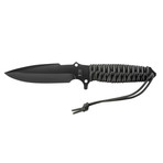 Maraudeur Bushcraft // Survival Knife // Fish&Fire® Paracord Handle // Black (Serrated Edge)