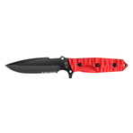 Maraudeur Bushcraft // Survival Knife // G10 Handle // Red (Straight Edge)