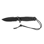 Maraudeur Bushcraft // Survival Knife // Fish&Fire® Paracord Handle // Black (Straight Edge)