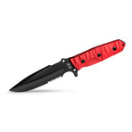 Maraudeur Bushcraft // Survival Knife // G10 Handle // Red (Straight Edge)
