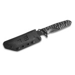 Maraudeur Bushcraft // Survival Knife // 550 Paracord® Handle // Black (Serrated Edge)