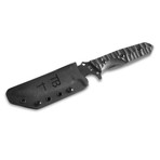 Maraudeur Bushcraft // Survival Knife // Fish&Fire® Paracord Handle // Black (Serrated Edge)