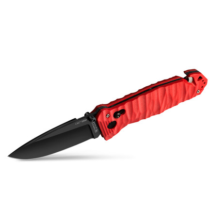 C.A.C. S200 French Army Knife // G10 Handle // Red (Straight Edge)