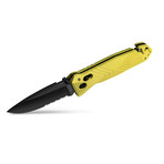 C.A.C. French Army Knife // PA6 Handle // Yellow (Serrated Edge)