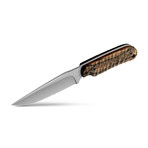 Commandeur Bushcraft // Survival Knife // Textured Ziricote Wood Handle
