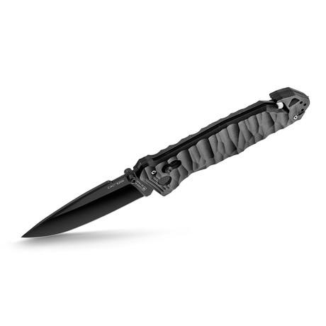 C.A.C. S200 French Army Knife // PA6 Handle // Black (Serrated Edge)
