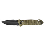 C.A.C. S200 French Army Knife // PA6 Handle // Serrated Edge // Army Green