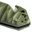 C.A.C. S200 French Army Knife // G10 Handle // Serrated Edge // Army Green (Straight Edge)