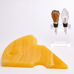 Onyx Stone Cheese Board + 2 Mineral Wine Stoppers
