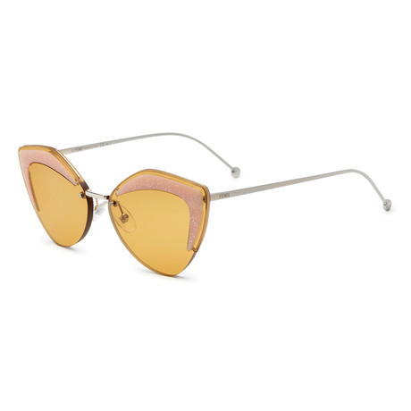 Women's Geometric Sunglasses // Gold + Brown