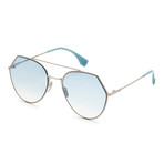 Women's 0194 Sunglasses // Light Blush + Blue Silver