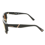 Men's DL0254 Sunglasses // Shiny Black + Brown