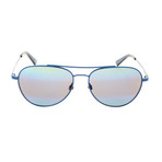 Men's DL0285 Sunglasses // Matte Blue + Blue Mirror