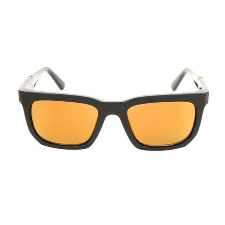 Men's DL0254 Sunglasses // Shiny Black + Brown