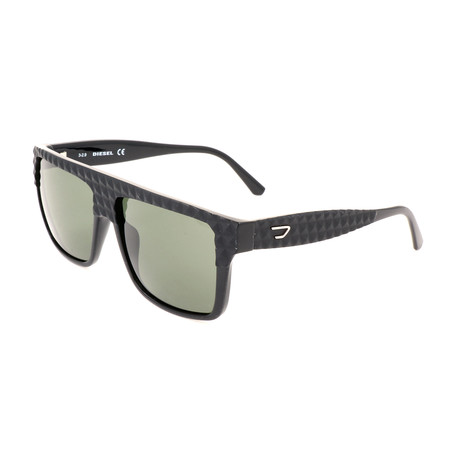 Diesel // Unisex DL0044 Sunglasses // Shiny Black + Green