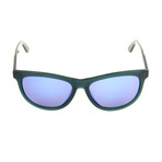Unisex DL0191 Sunglasses // Matte Blue + Blue Mirror