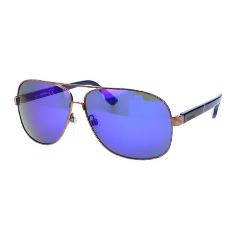 Diesel // Men's DL0125 Sunglasses // Bronze + Blue Mirror