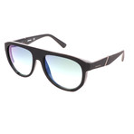 Men's DL0255 Sunglasses // Black + Green Mirror