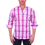 Einstein Plaid Dress Shirt // Pink (2XL)