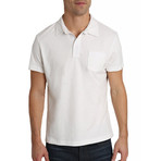 Sueded Cotton Polo // White (L)
