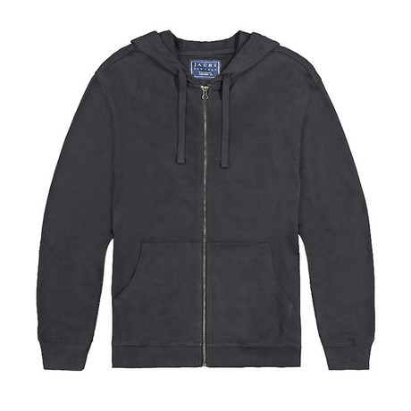 French Terry Zip Hoodie // Dark Heather Gray (S)