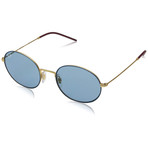 Ray Ban RB3594-9113F7-53 Beat Oval Sunglasses // Blue Gold + Light Blue
