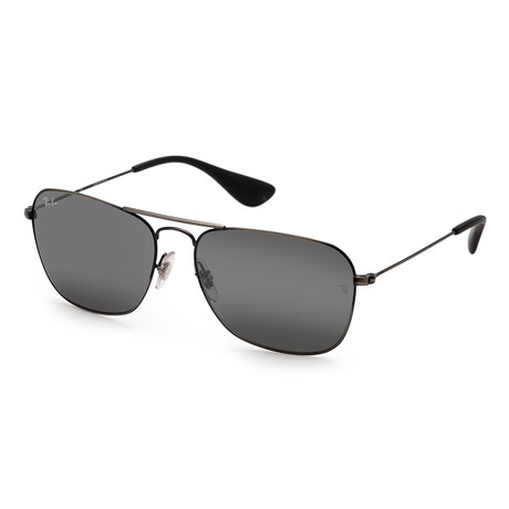 Unisex RB3610-91396G58 Sunglasses // Matte Black Antique + Silver Mirror