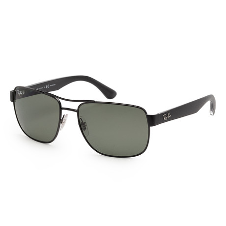 Unisex RB3530-002-9A58 Polarized Sunglasses // Black + Green