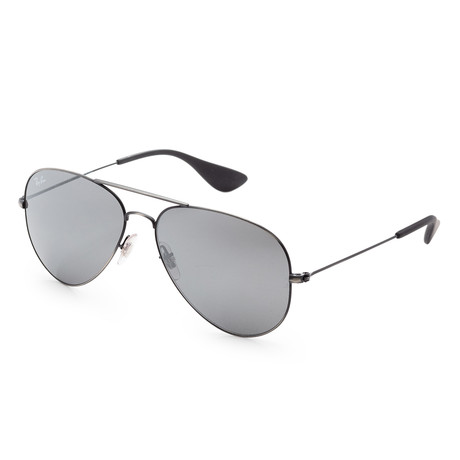Unisex RB3558-91396G58 Sunglasses // Matte Black Antique + Gray + Silver Mirror