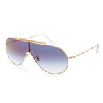 Men's RB3597-001-X033 Sunglasses // Gold + Clear Gradient + Blue Mirror
