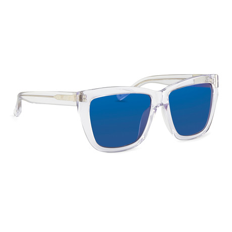 Women's PL110C3 Sunglasses // Clear + Blue Mirror