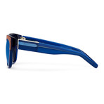 Men's PL93C4 Sunglasses // Brown Wood + Blue