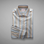 Pop Fresh End On End Stripe Shirt // Pale Blue + Brown (US: 14.5R)