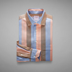 Oxford 70 Wide Stripe Shirt // Pale Blue + Pink (L)