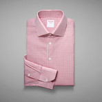 Piquet 100 Check Shirt // Pink + White (US: 16R)