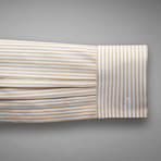 Piquet 100 Stripe Double Cuff Shirt // Pale Yellow + White (US: 15R)