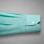 Provence Stripe Button Cuff Shirt // Pale Green + White (US: 16R)