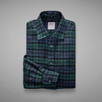 Flannel Check Shirt // Green + Blue (XL)