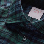 Flannel Check Shirt // Green + Blue (2XL)