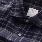 Ushuaia Non Brushed Check Shirt // Navy + Gray (S)