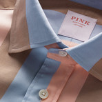 Oxford 70 Wide Stripe Shirt // Pale Blue + Pink (2XL)