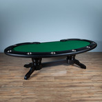 Prestige X Poker Table // Wood Pedestal Legs // Velveteen (Black)