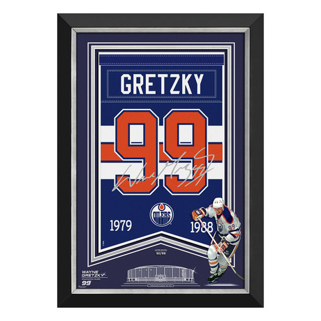 Edmonton Oilers "Gretzky" Arena Banner // Limited Edition Display // Facsimile Signature