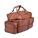 Leather Duffle Travel Bag // Brown